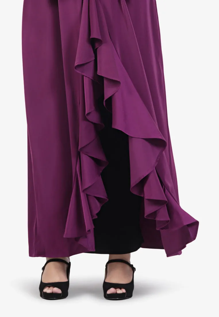 Ariana Raya Ruffles Open Long Blouse - Fuchsia