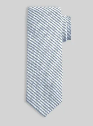 Blue Seersucker Tie