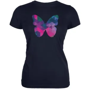 Butterfly Geometric Navy Juniors Soft T-Shirt