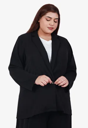 Byeol Korean Inspired Lightweight Soft Blazer - Black