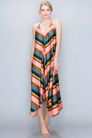 Candy Stripe Scarf Dress