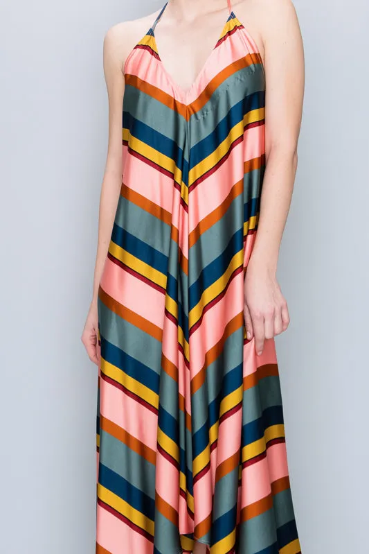 Candy Stripe Scarf Dress