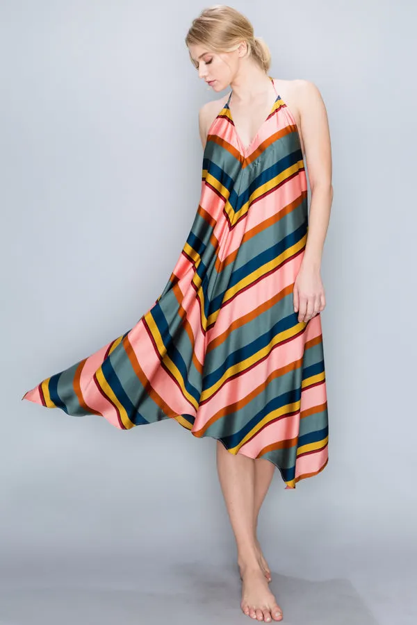 Candy Stripe Scarf Dress