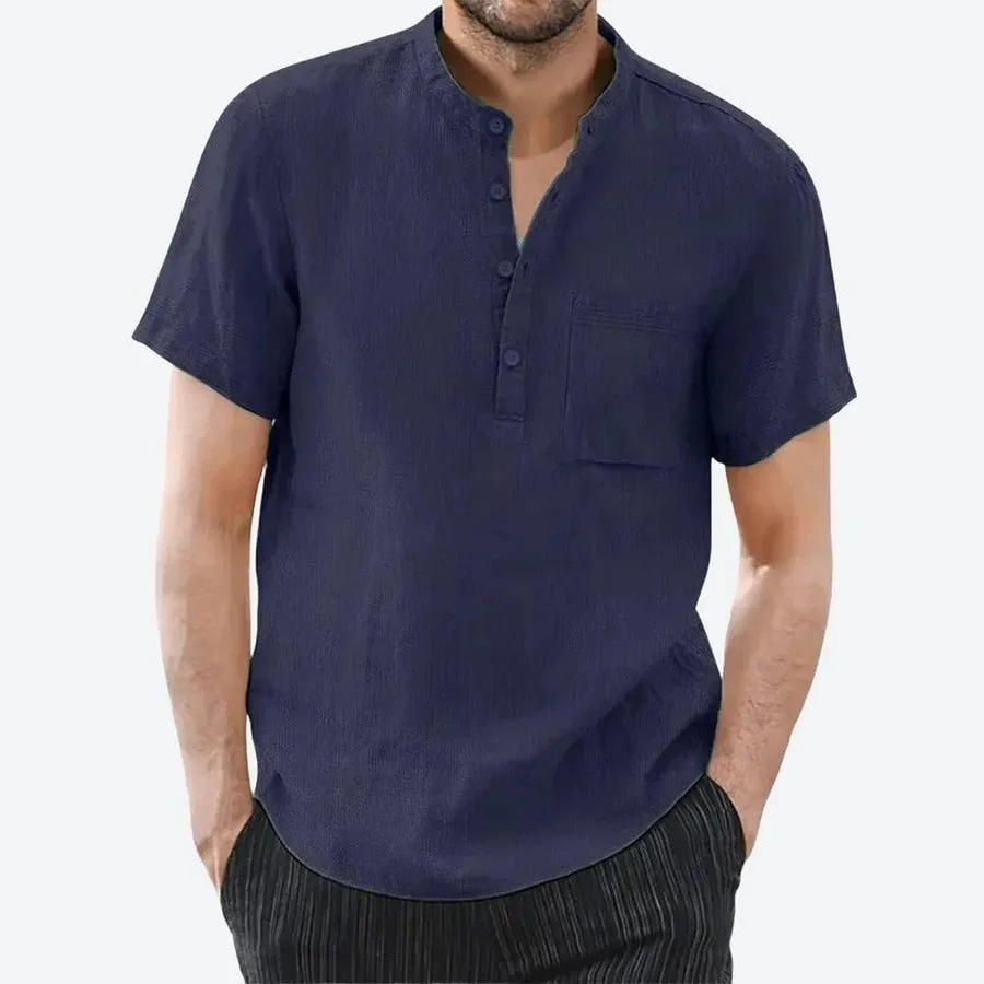 Casual Short-Sleeve Henley Shirts