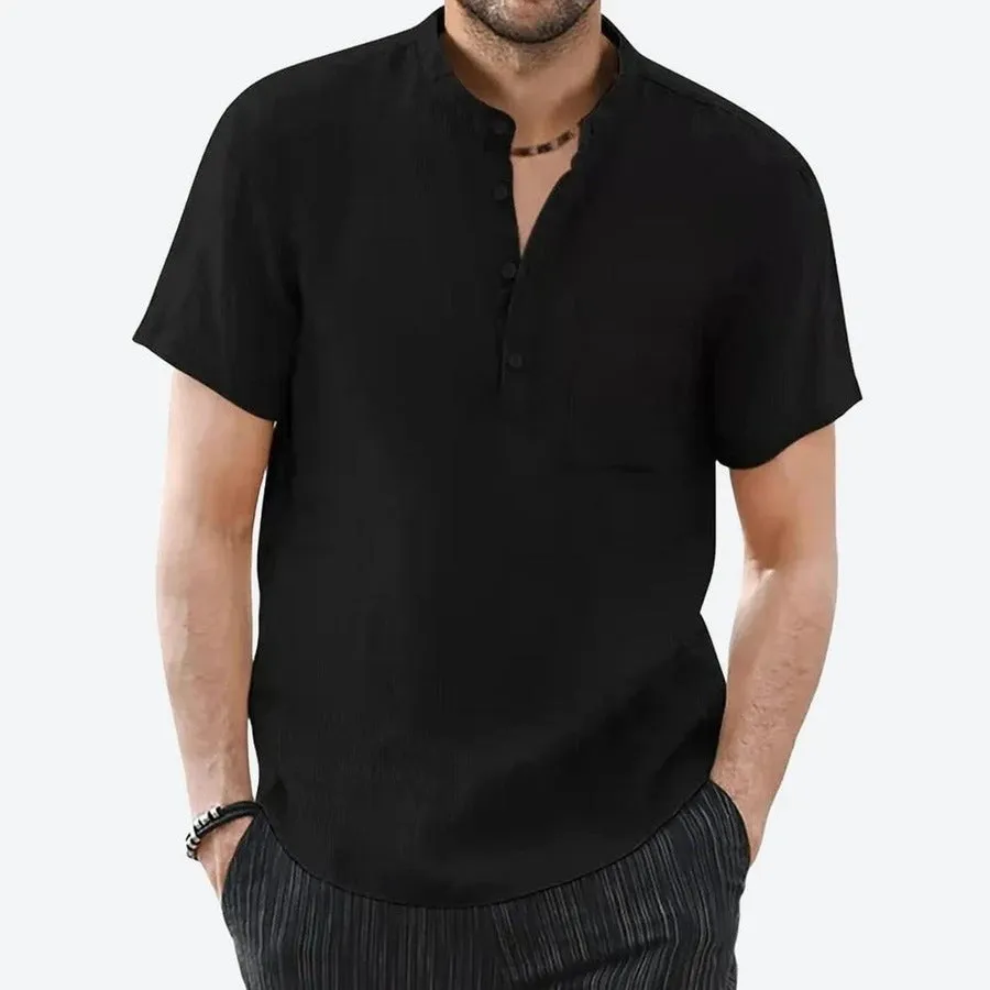 Casual Short-Sleeve Henley Shirts