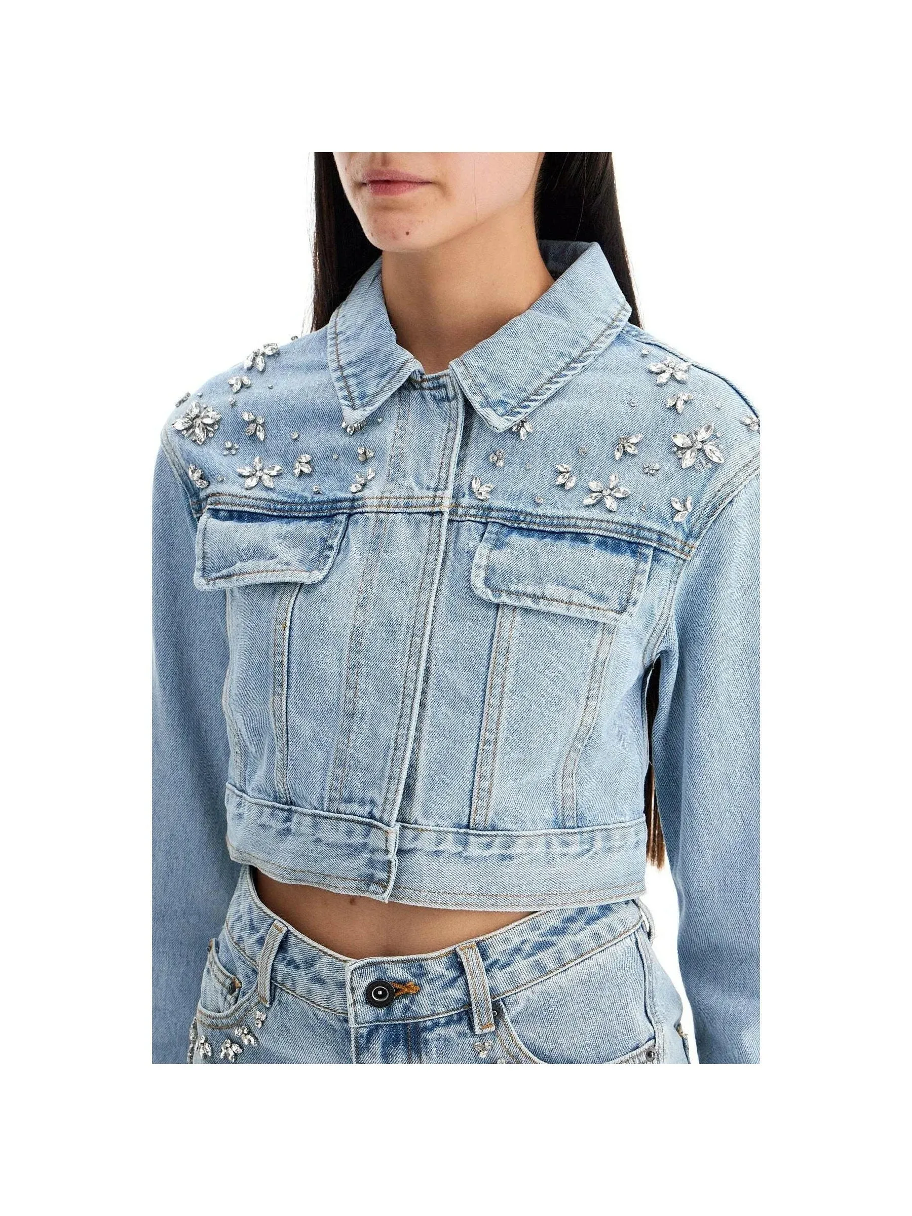 Crystal Embellished Denim Jacket