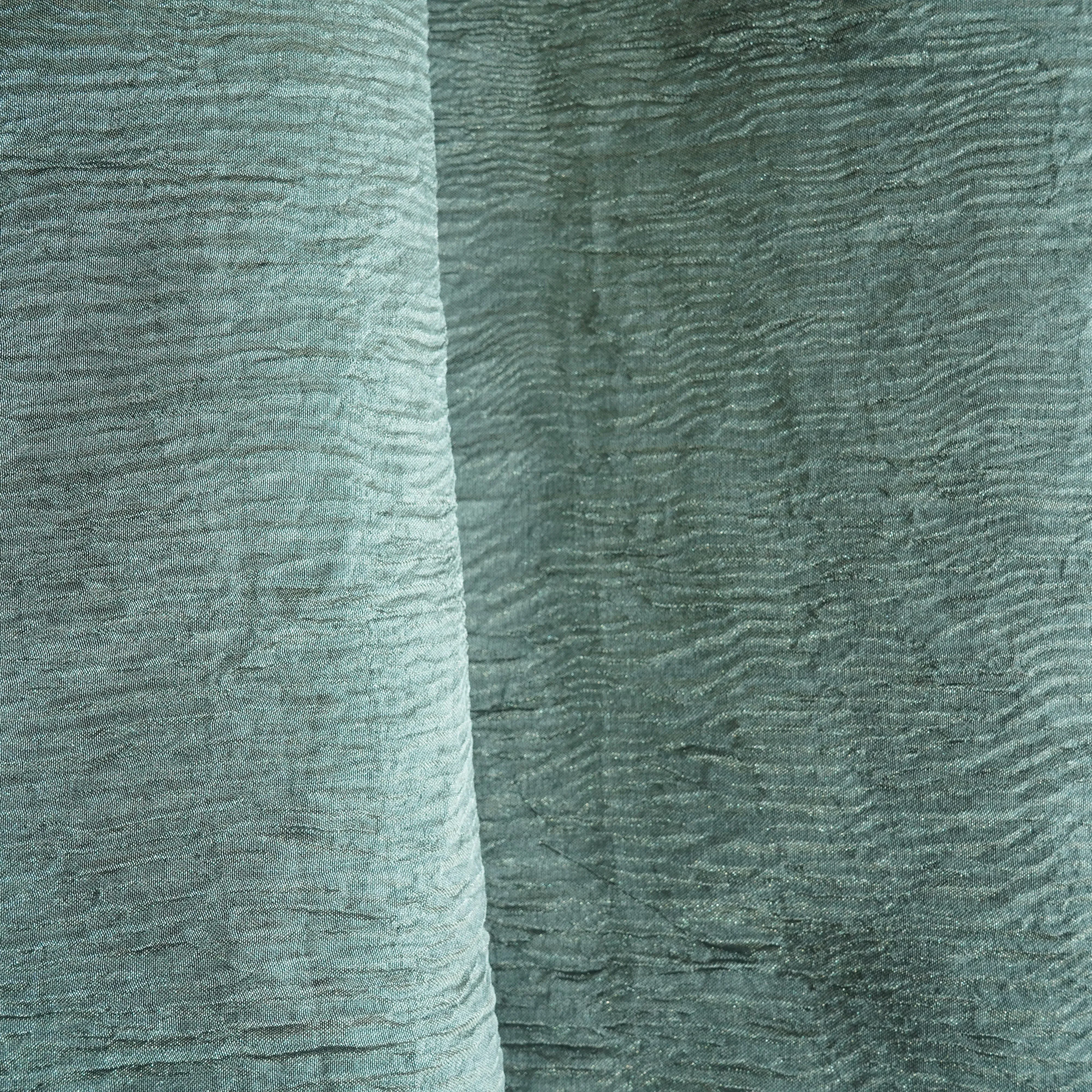 Dark Grey Solid Shimmer Crushed Tissue Fabric