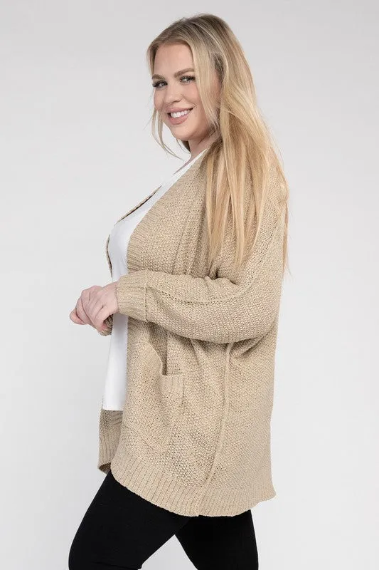 Eesome Ribbed Knit Open Front Cardigan