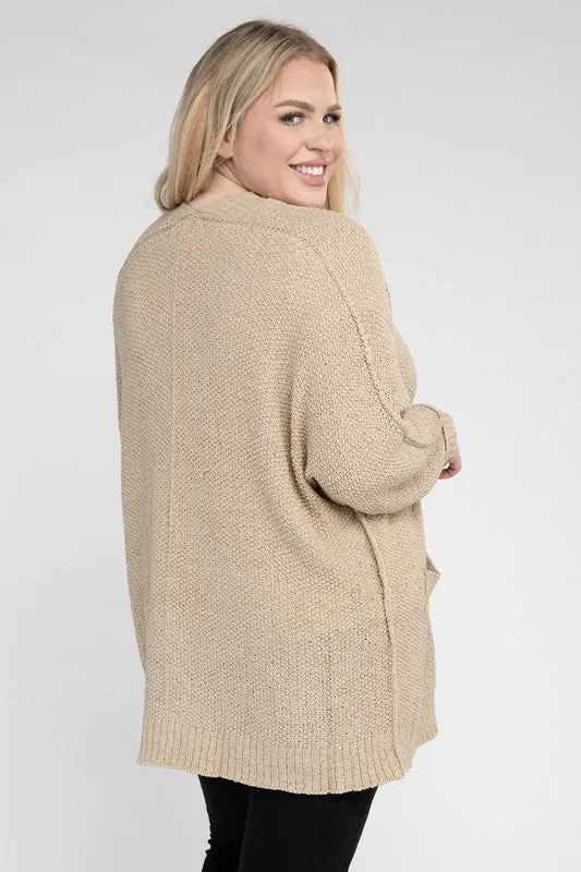 Eesome Ribbed Knit Open Front Cardigan