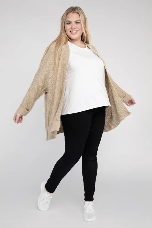 Eesome Ribbed Knit Open Front Cardigan