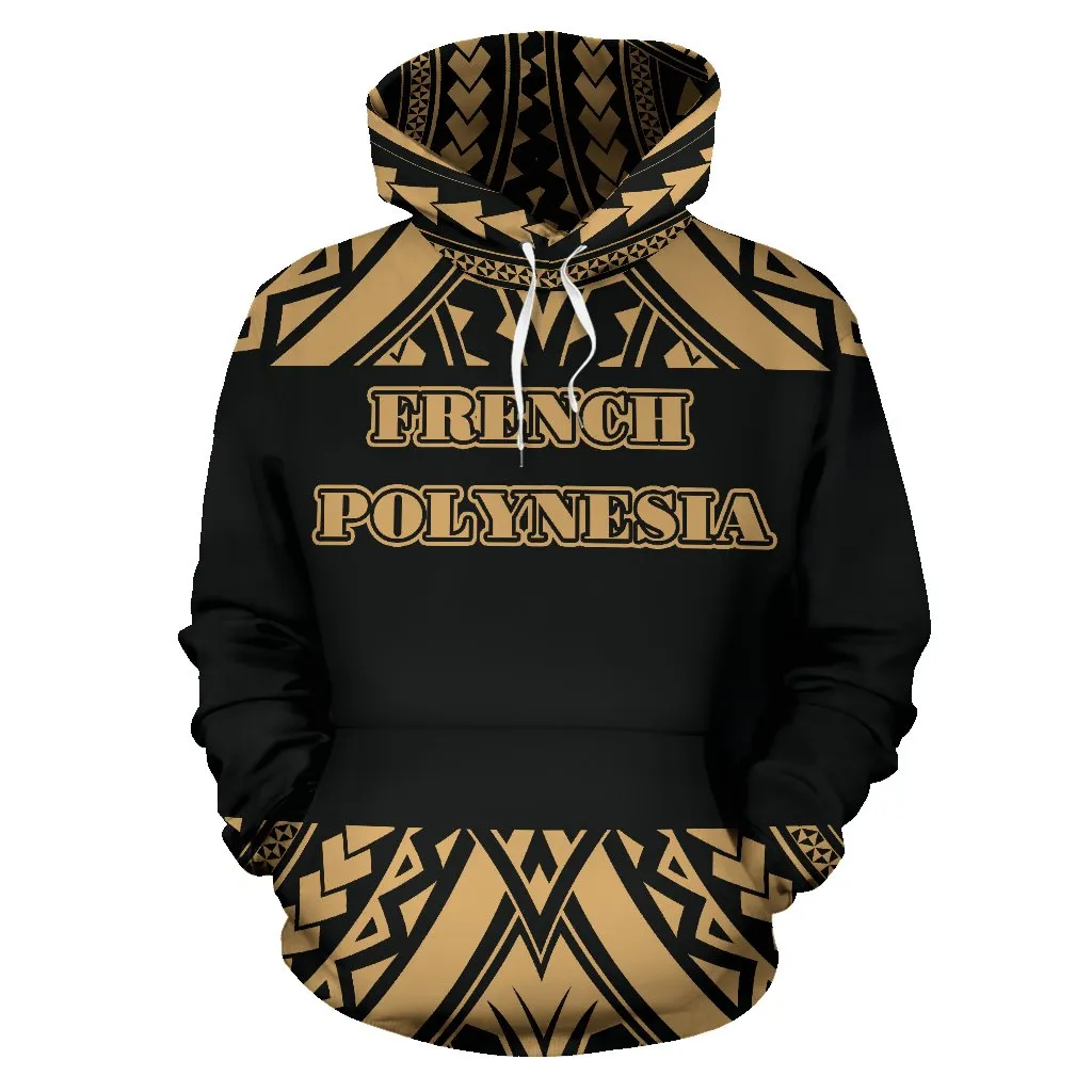 French Polynesian Gold Color All Over Hoodie - BN01