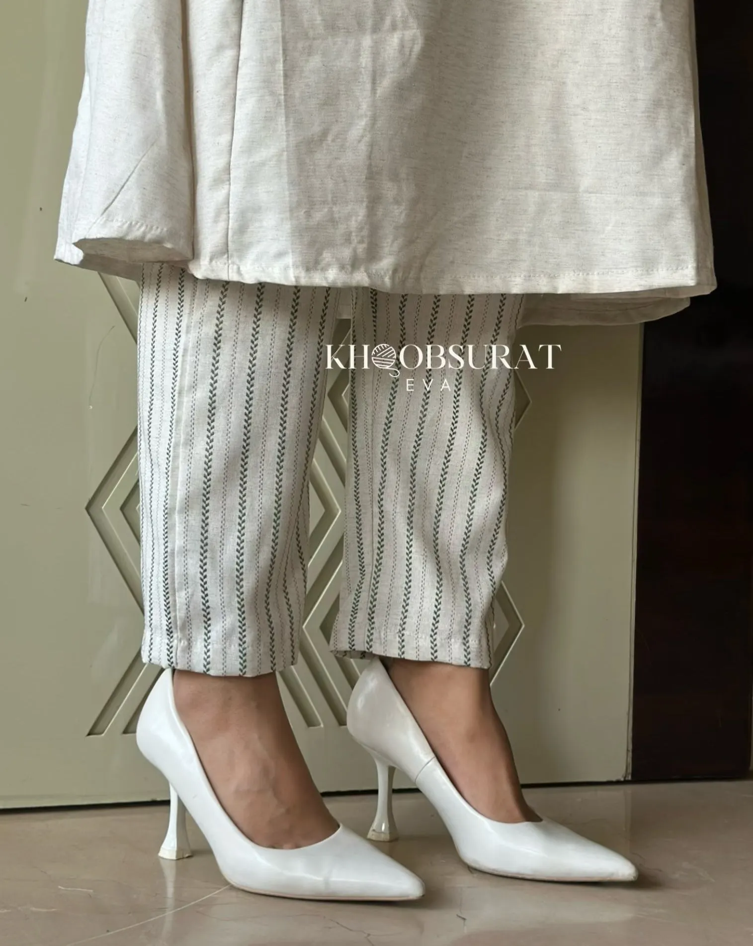 Fresh White Linen Duo Kurta Set