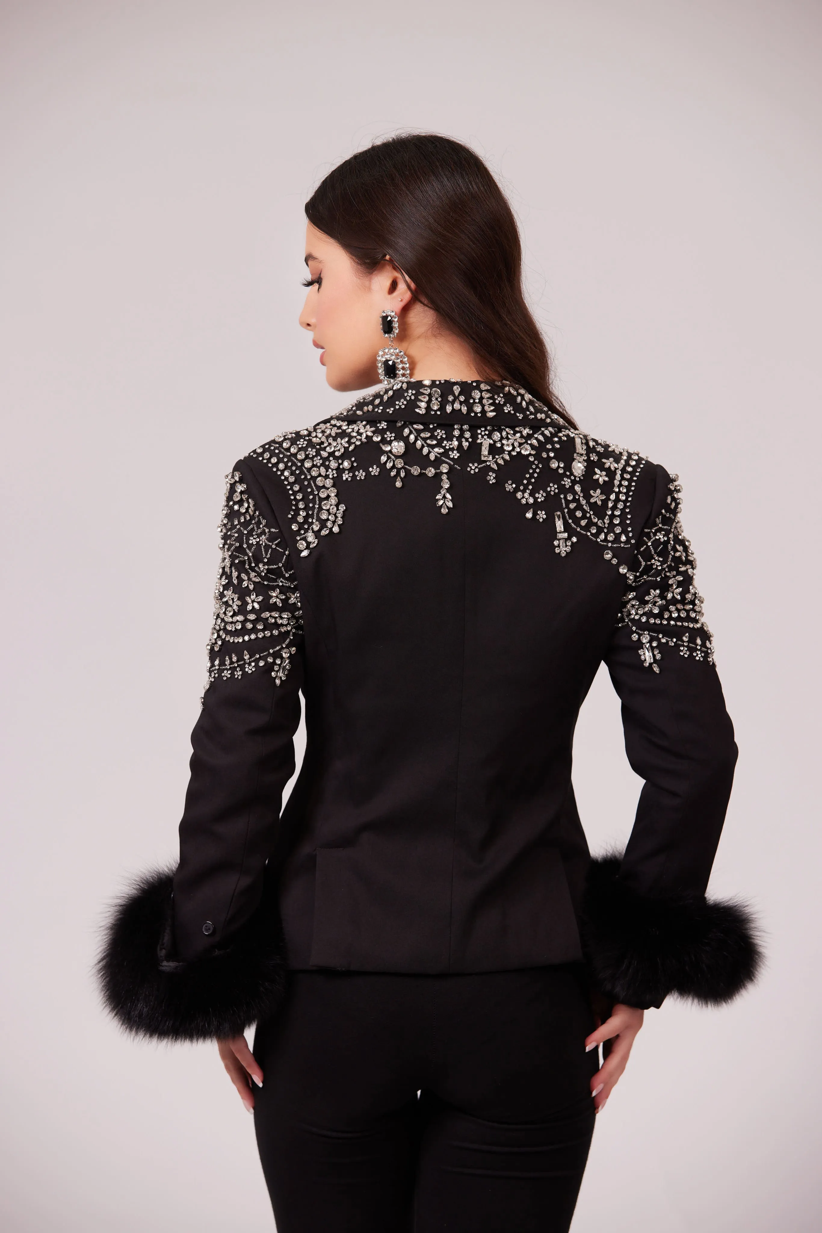 GRACE BLACK RHINESTONE BLAZER