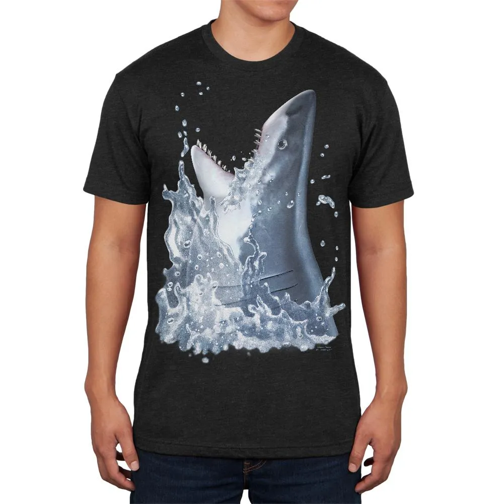 Great White Breaching Mens Soft T Shirt