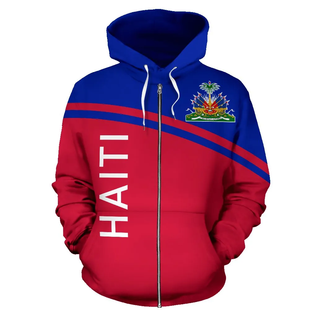 Haiti All Over Zip-Up Hoodie - Curve Version - Bn04