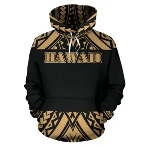 Hawaii Polynesian All Over Hoodie - Gold Version - BN01