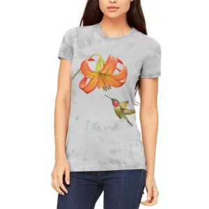 Humming Bird in Spring Juniors Soft T Shirt