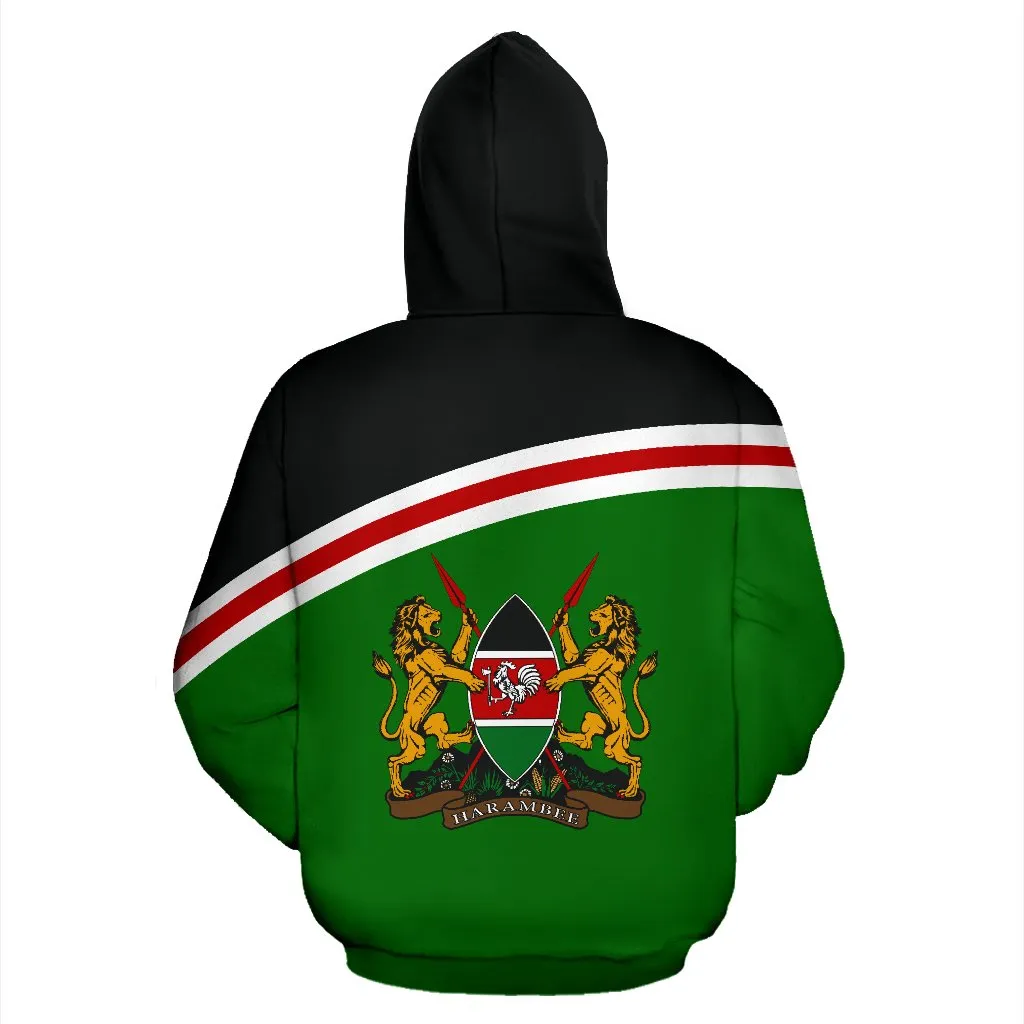 Kenya All Over Zip-Up Hoodie - Curve Version - Bn04