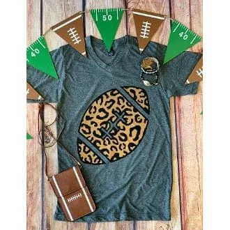 Leopard Print Football T-shirt