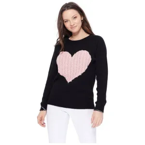 Love Heart Jacquard Round Neck Pullover Sweater