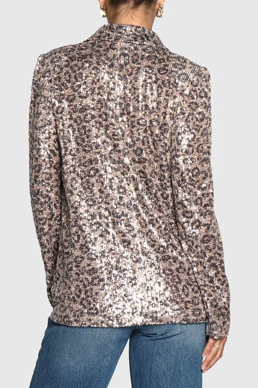 NEW!! "Life of the Party" Leopard Sequin Blazer