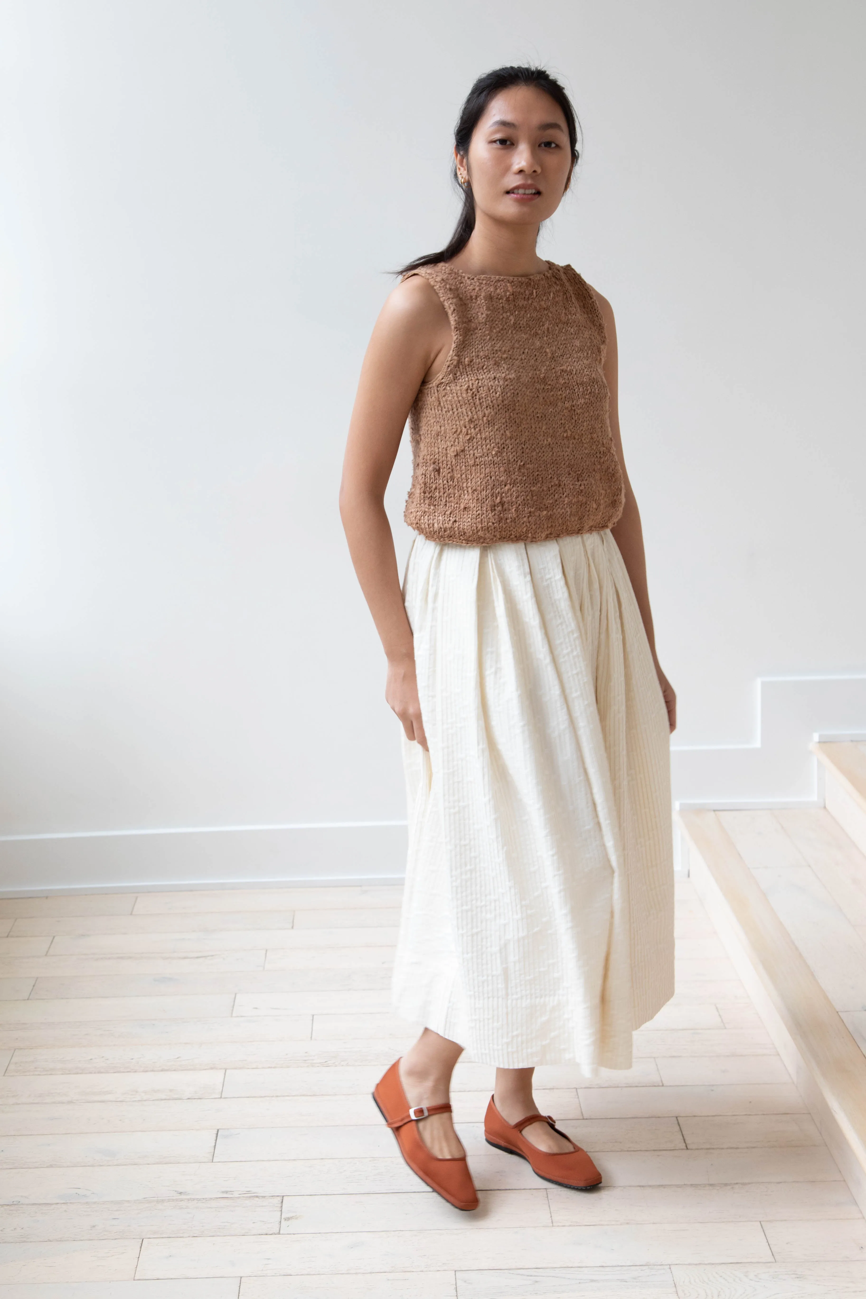 Nitto | Hand Knit Guache Vest in Caramel Silk