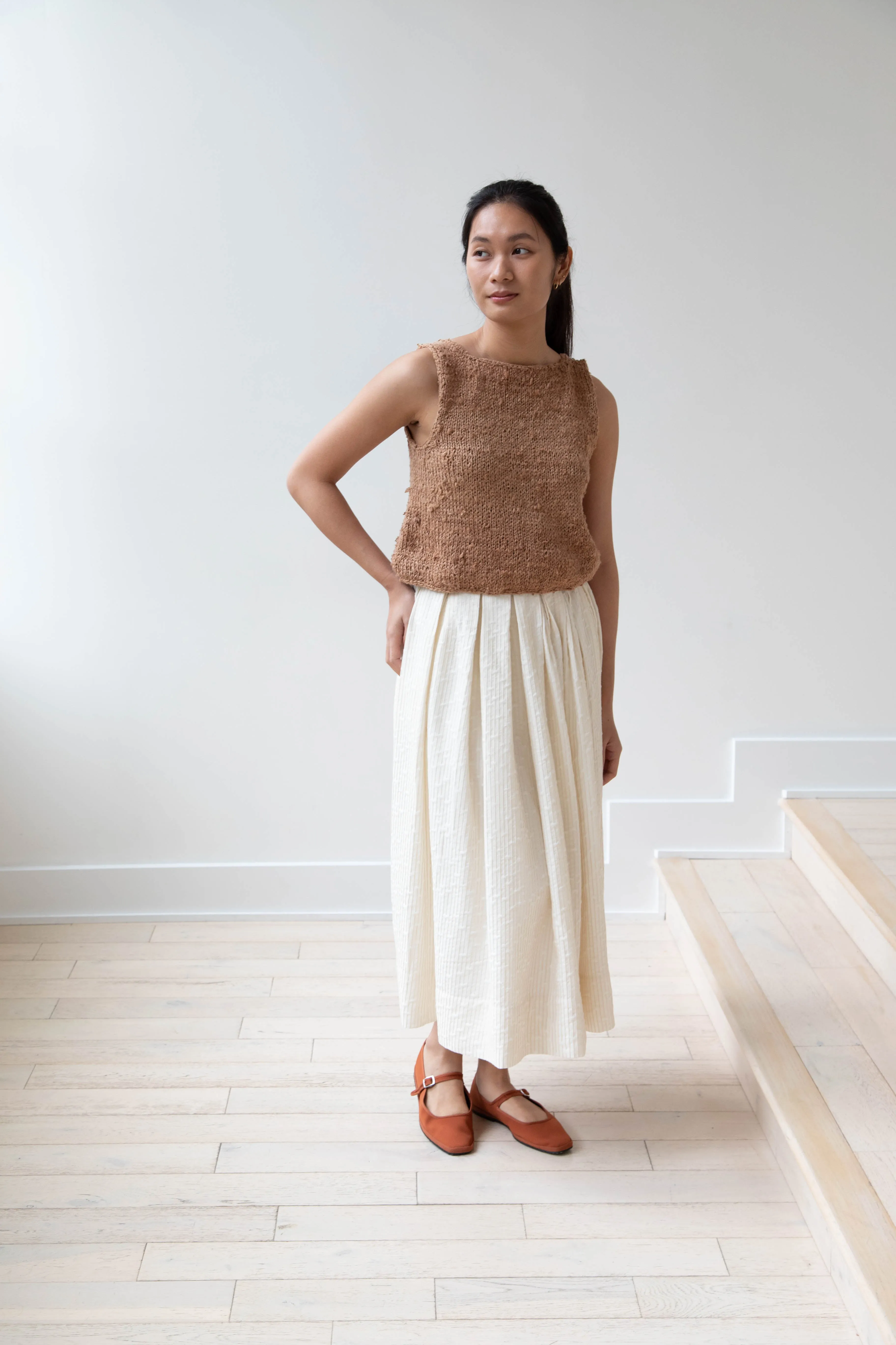 Nitto | Hand Knit Guache Vest in Caramel Silk