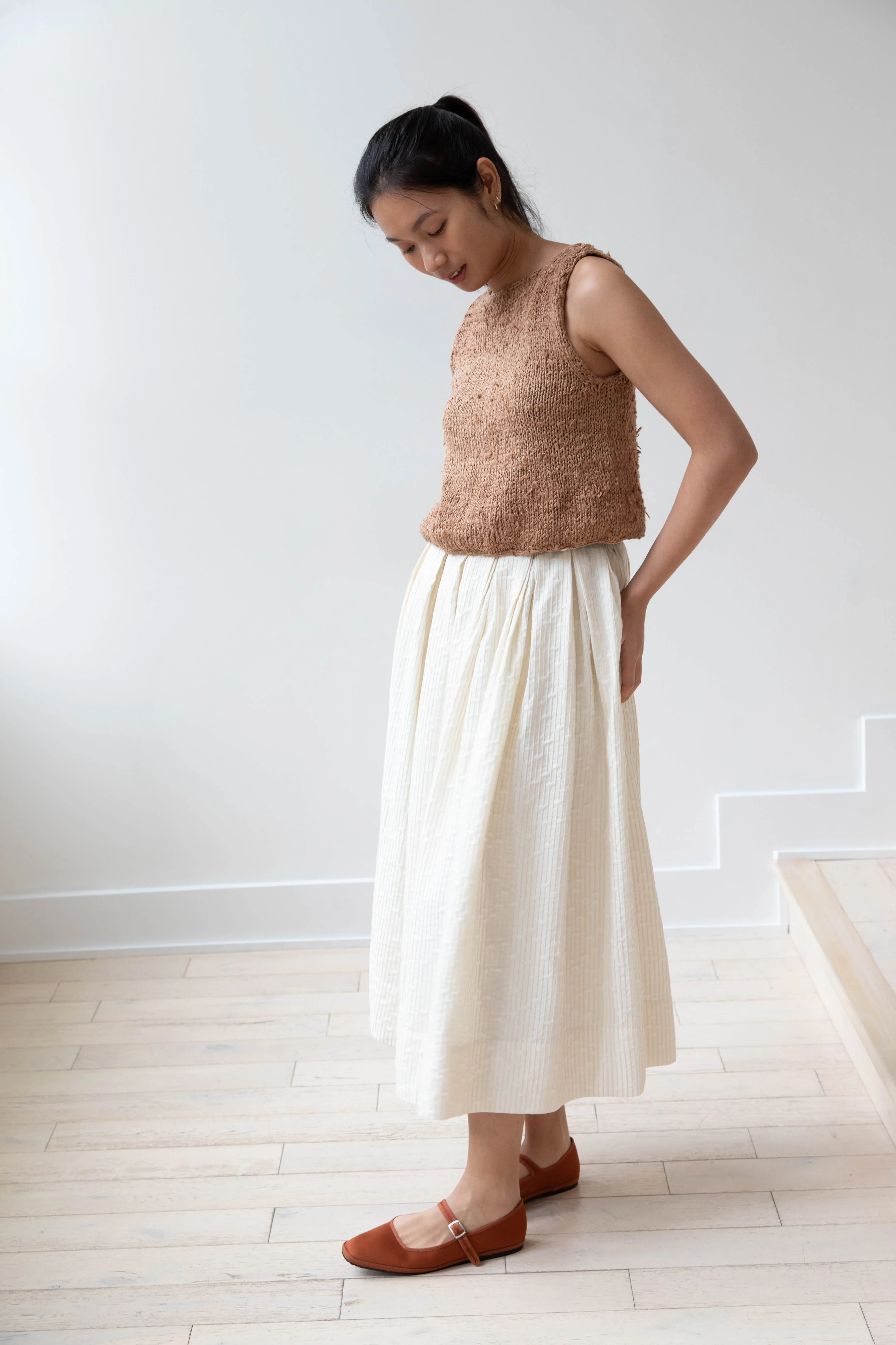 Nitto | Hand Knit Guache Vest in Caramel Silk