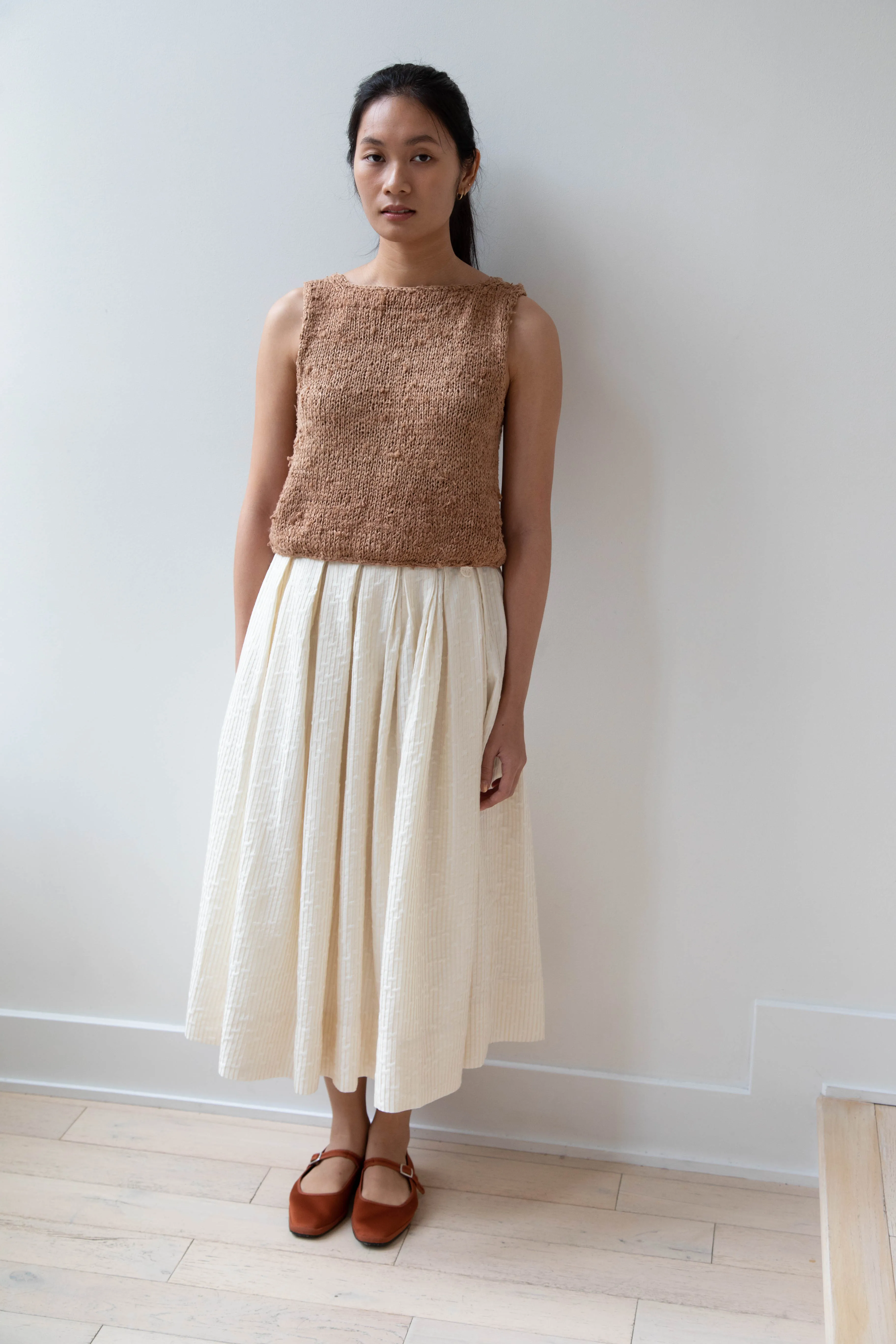 Nitto | Hand Knit Guache Vest in Caramel Silk