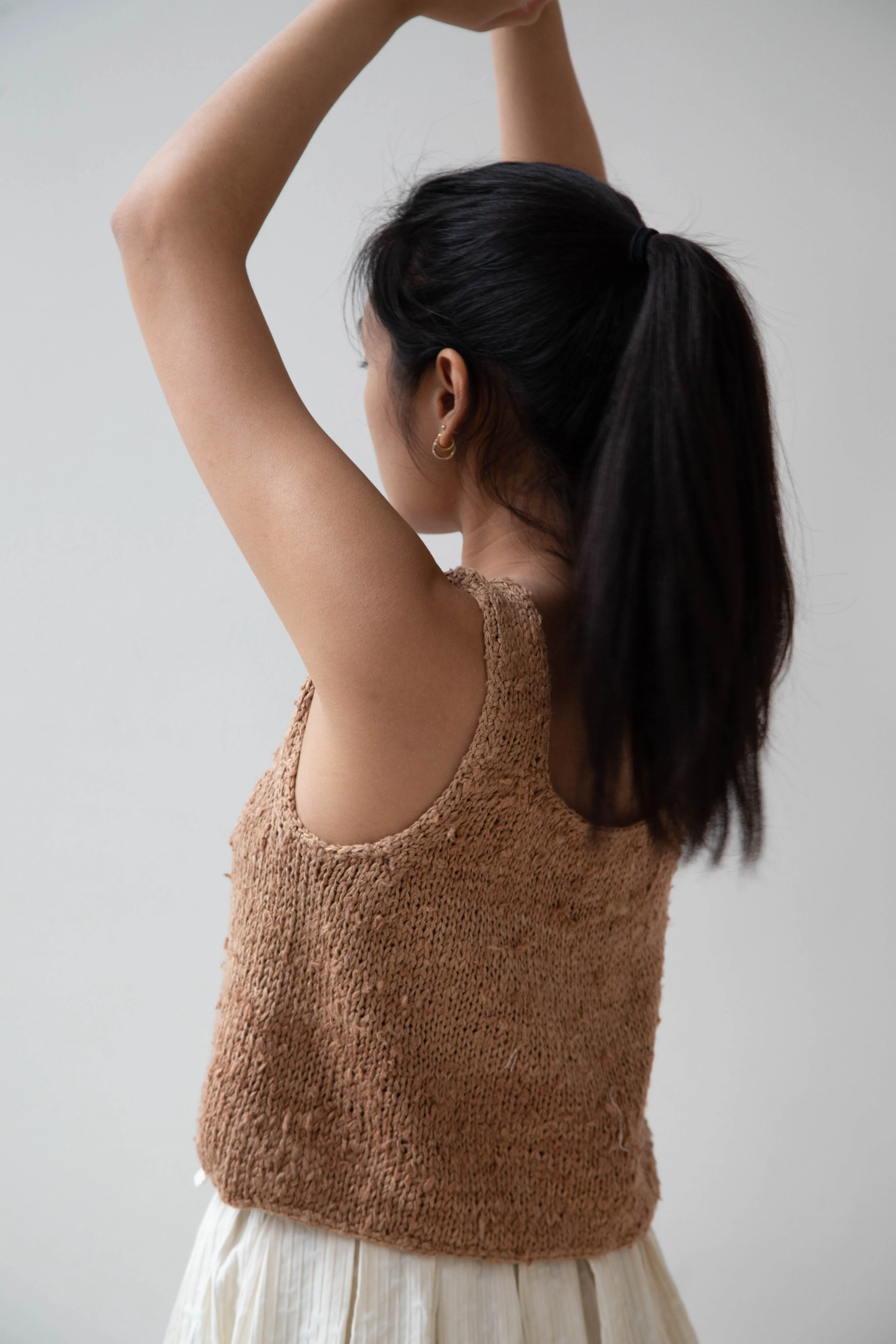 Nitto | Hand Knit Guache Vest in Caramel Silk