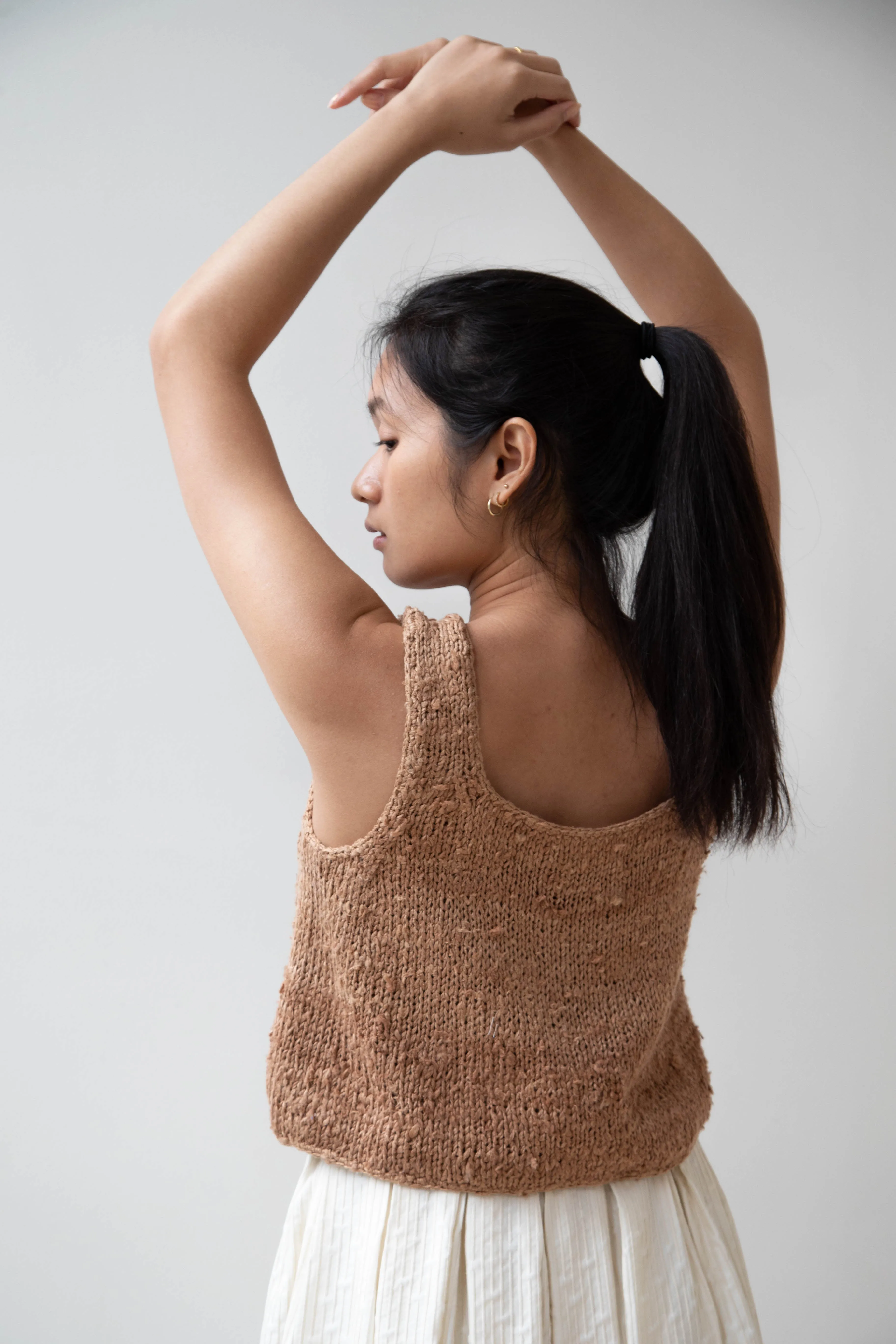 Nitto | Hand Knit Guache Vest in Caramel Silk