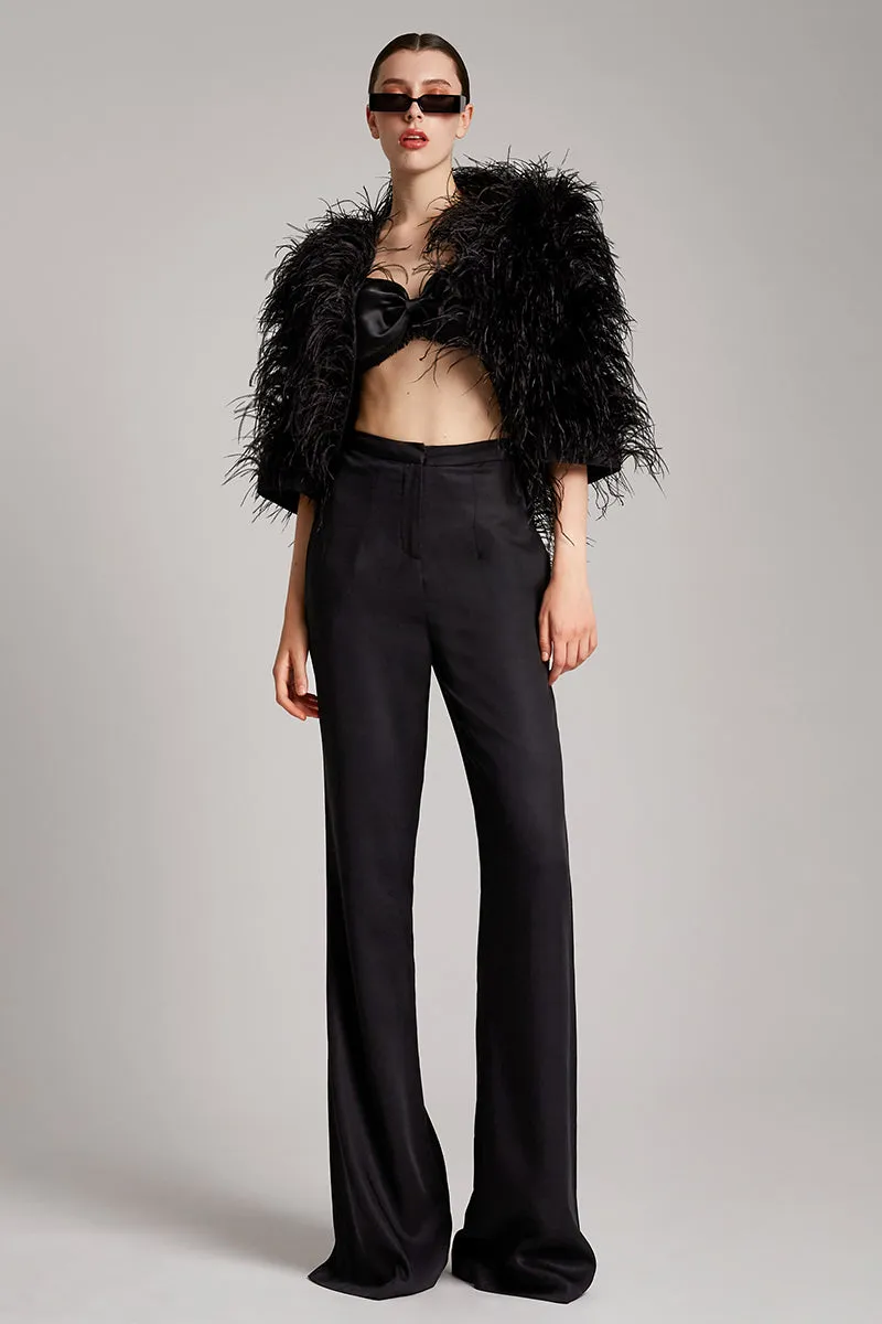 Ostrich Feather Bolero in Black