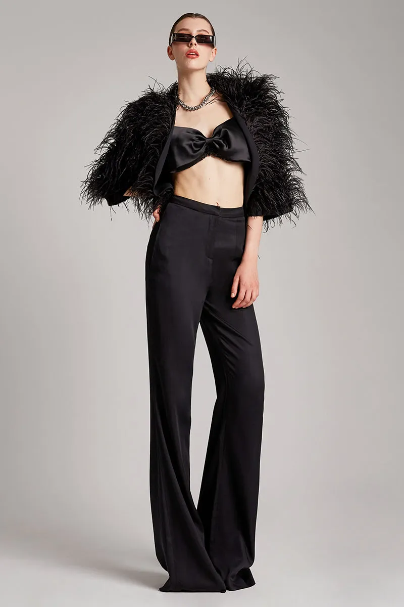 Ostrich Feather Bolero in Black