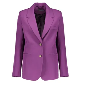 Paarse blazer Solid