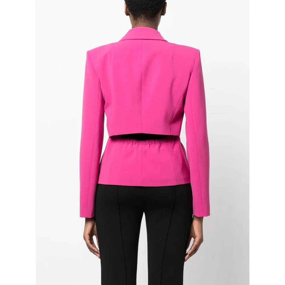 Patrizia Pepe Fuchsia One-Button Stretchy Chic Blazer