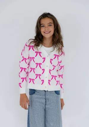 Pretty in Pink Bow Cardigan