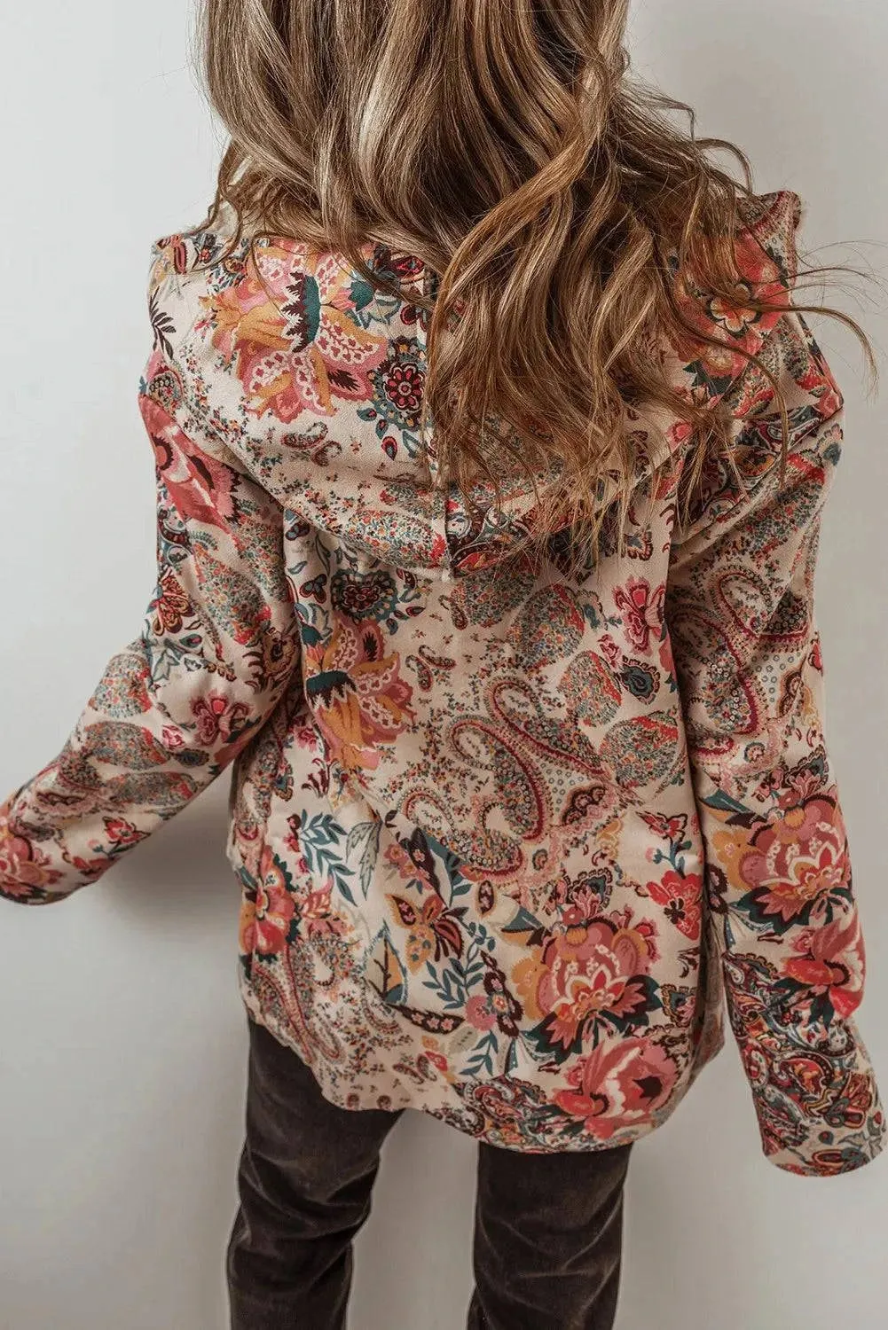 Printed Long Sleeve Hooded Jacket