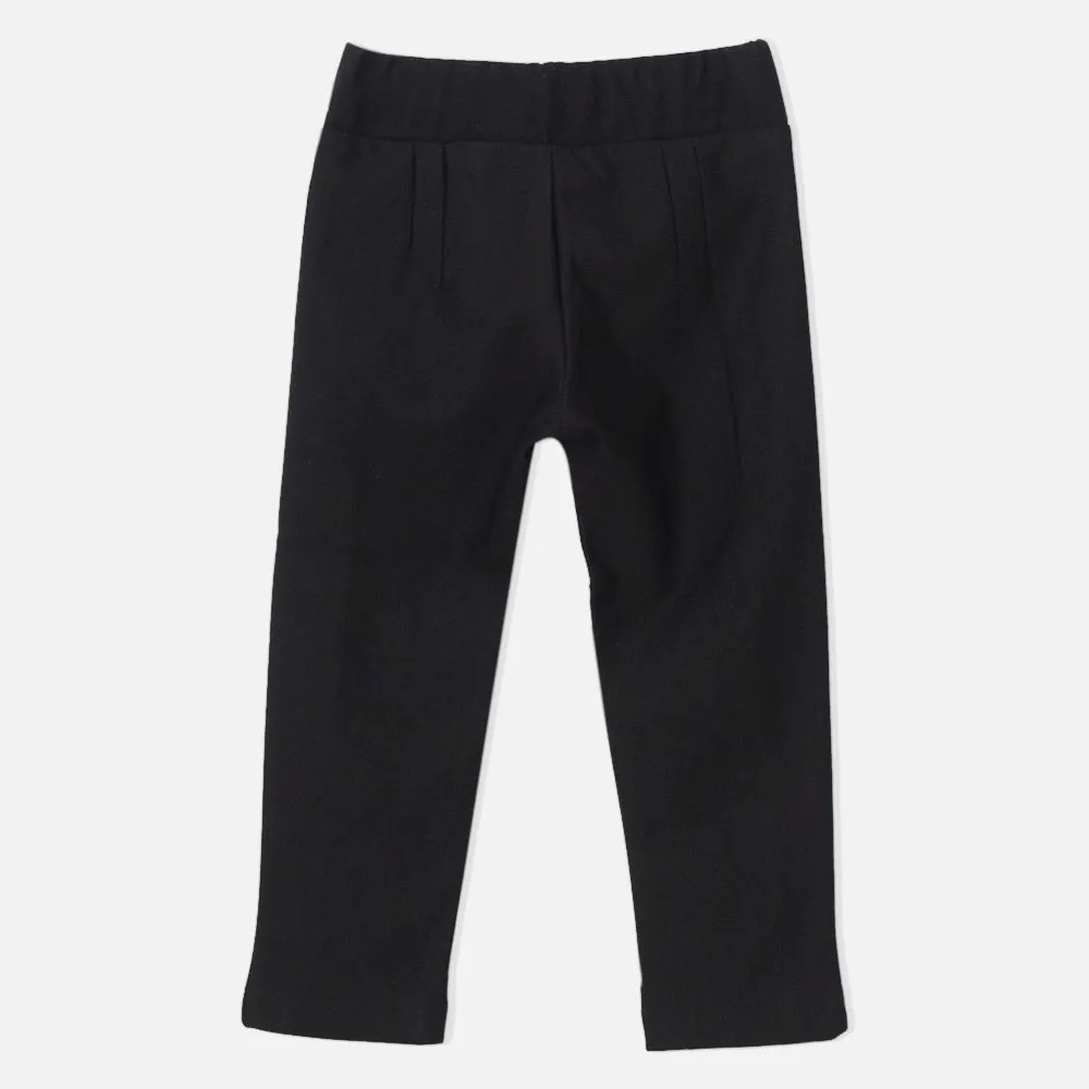 Regular Fit Solid Casual Trousers- Blue,Black & White