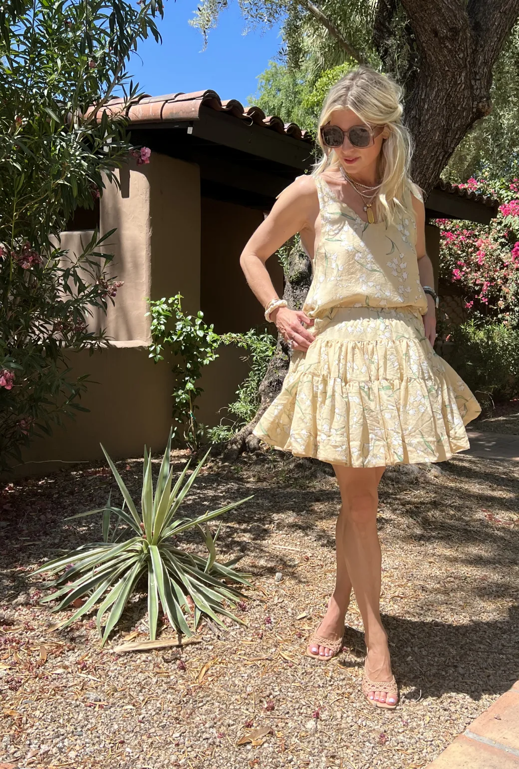 SAMPLE - Tiered Mini Skirt - Ivory Lily of the Valley - Final Sale