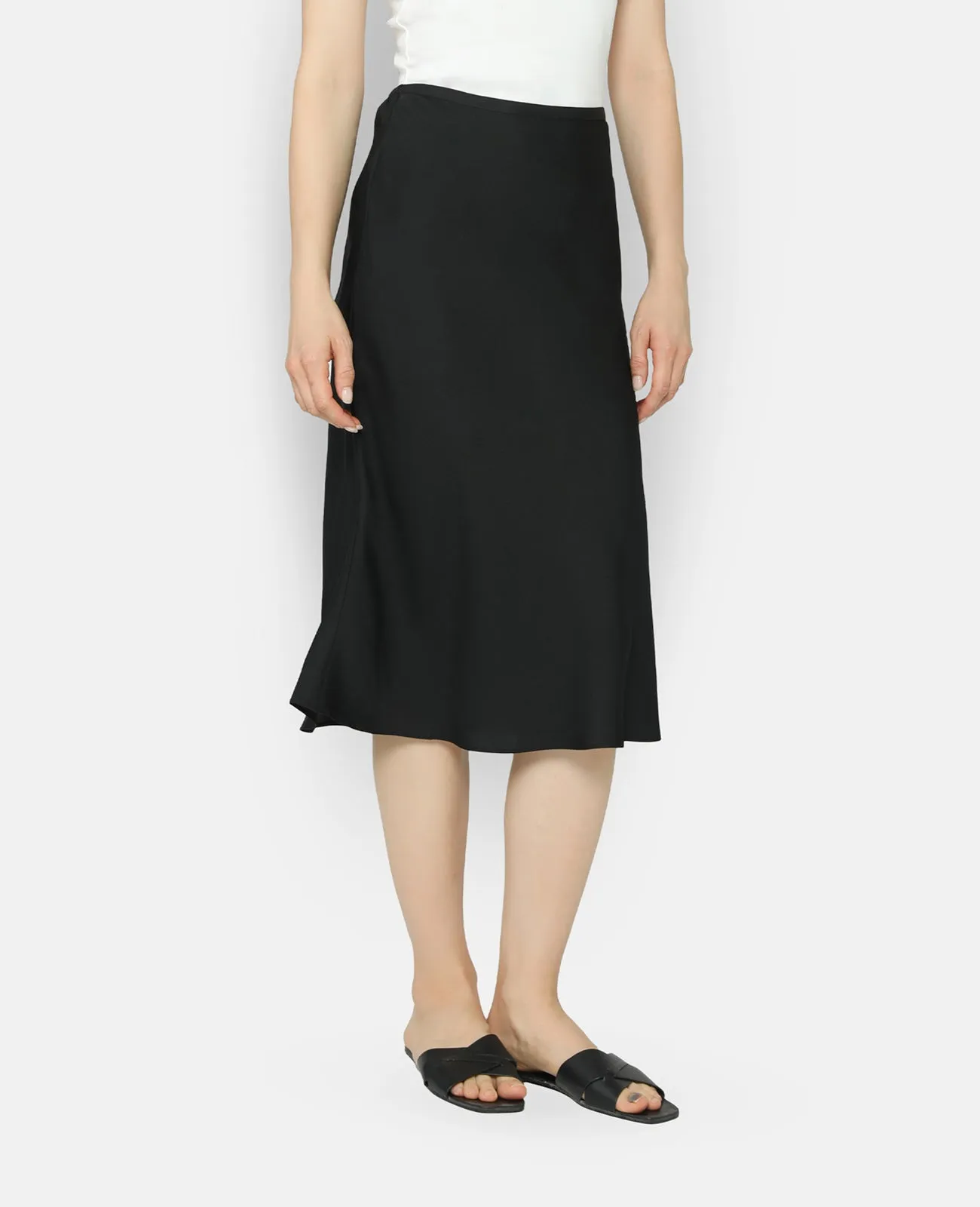 Silk Bias Cut mid-length Skirt