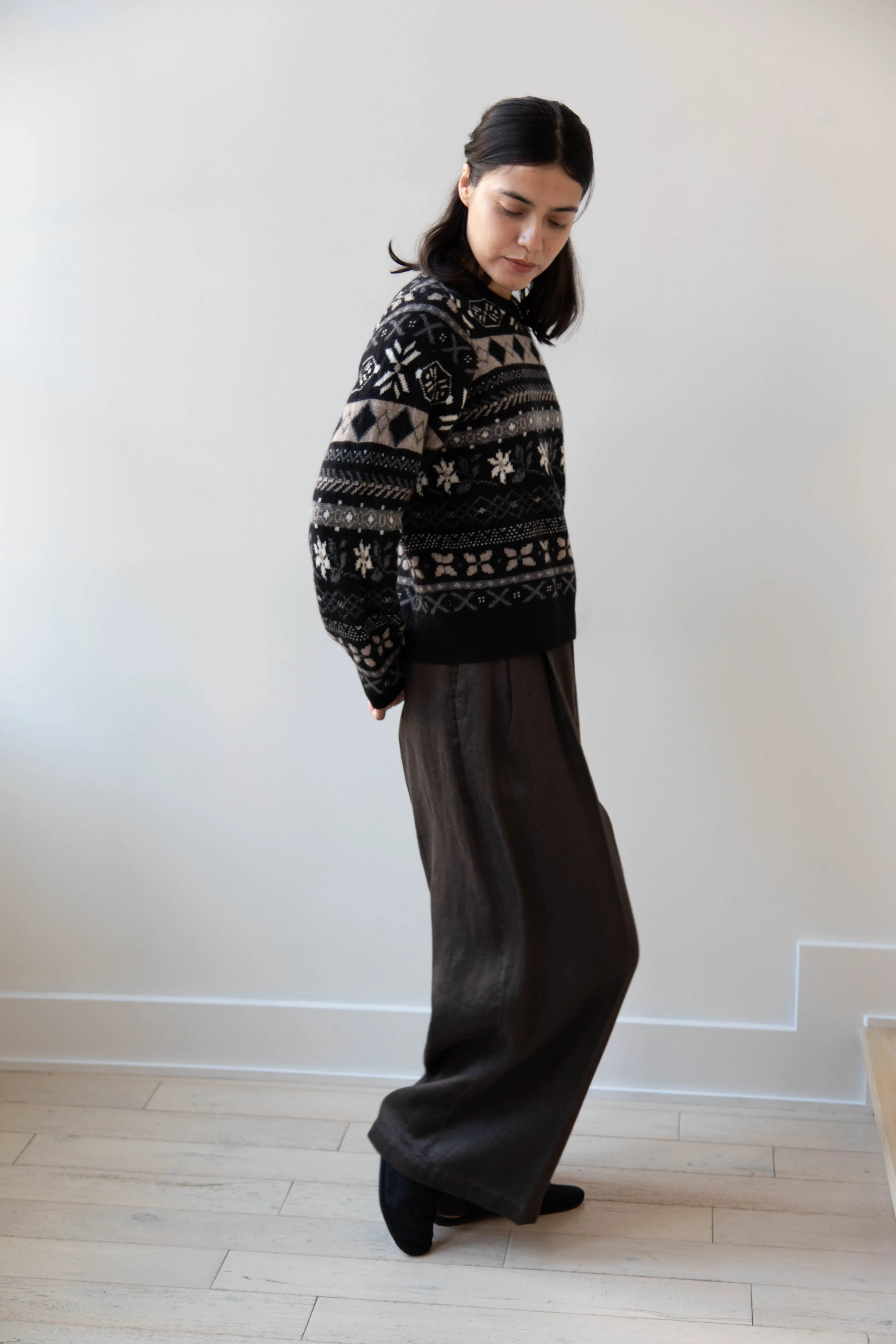 Skall | Ellinor Sweater in Black & Grey Jacquard