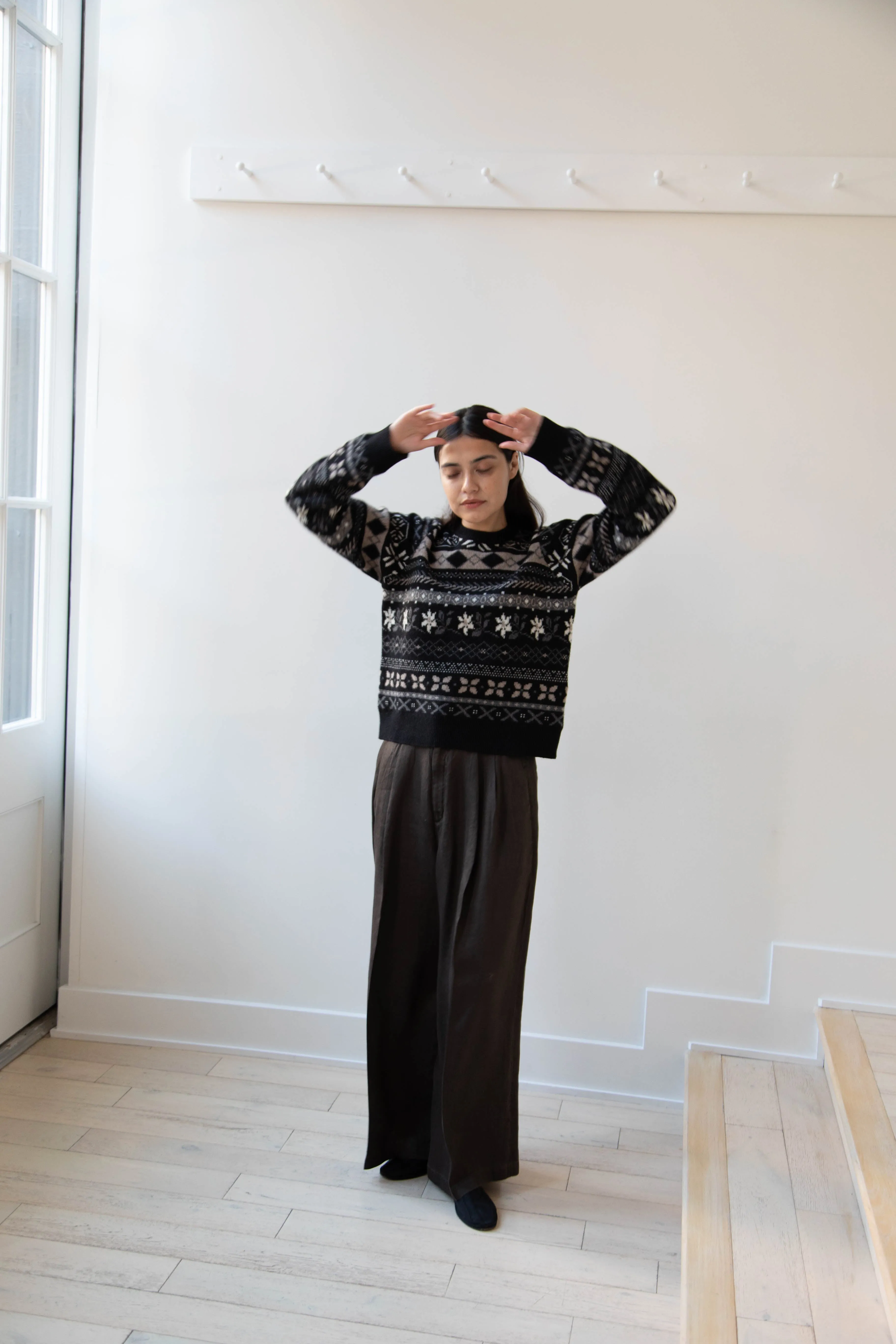 Skall | Ellinor Sweater in Black & Grey Jacquard