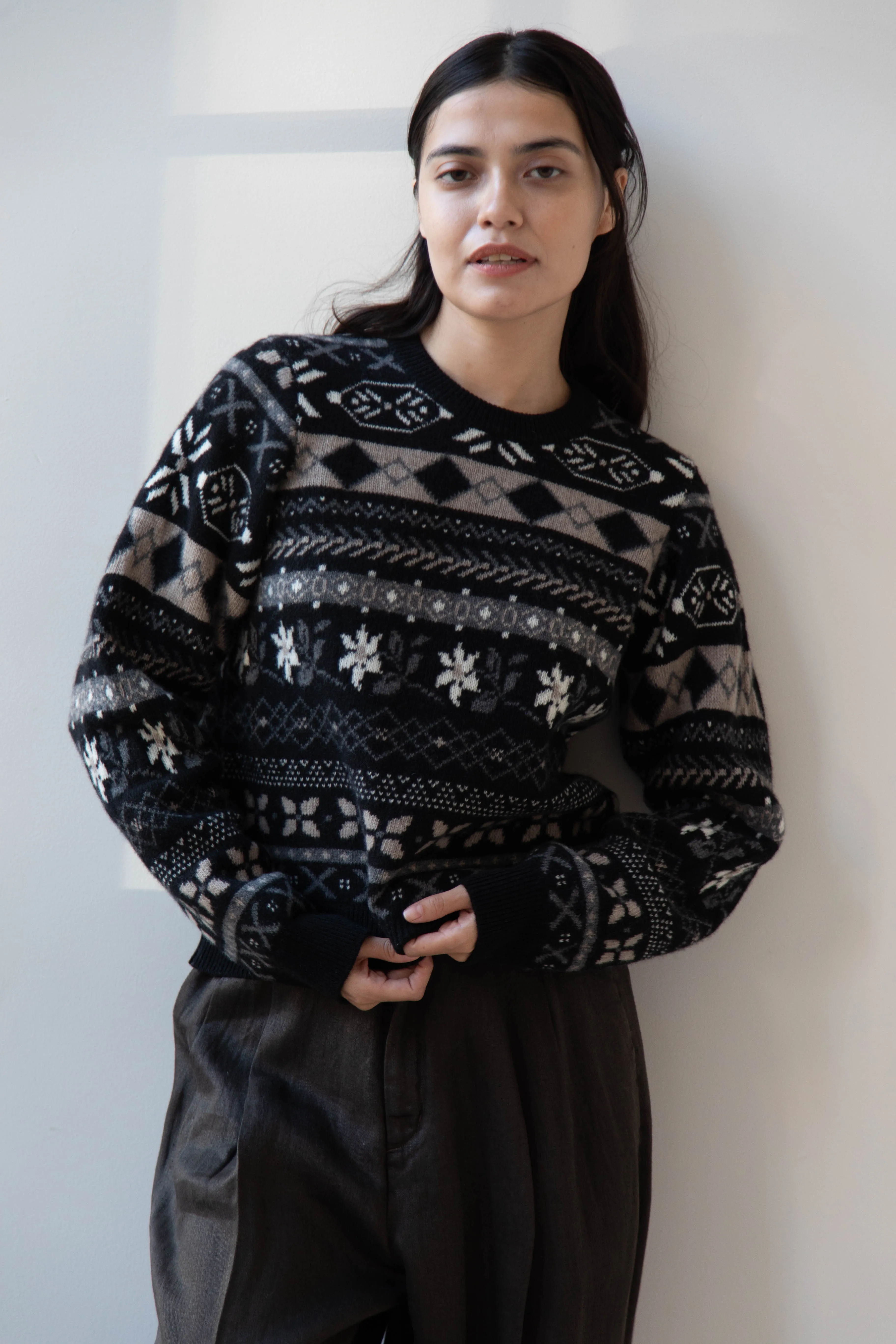 Skall | Ellinor Sweater in Black & Grey Jacquard