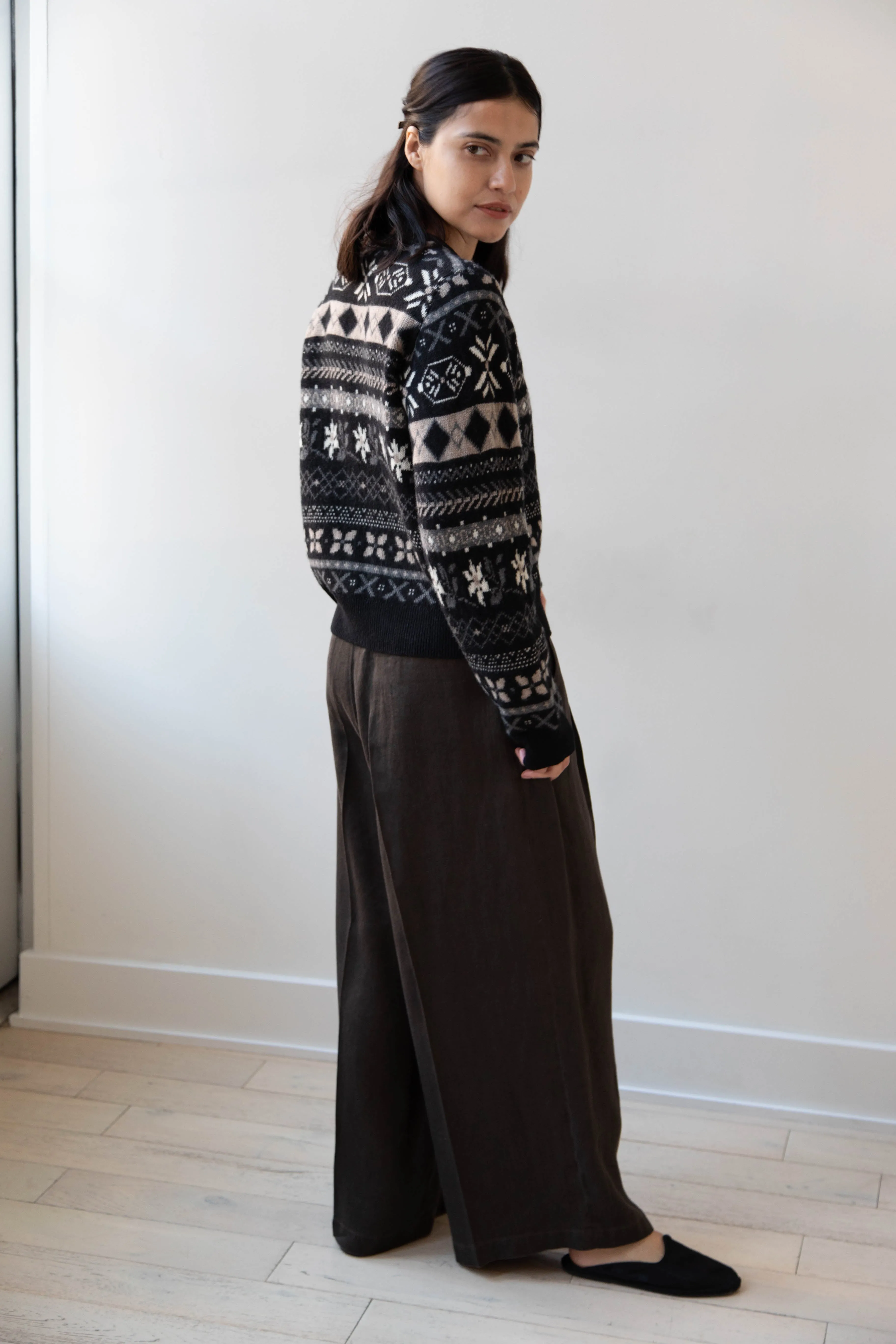 Skall | Ellinor Sweater in Black & Grey Jacquard