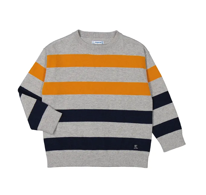 Stripes Sweater- Anchor Gray