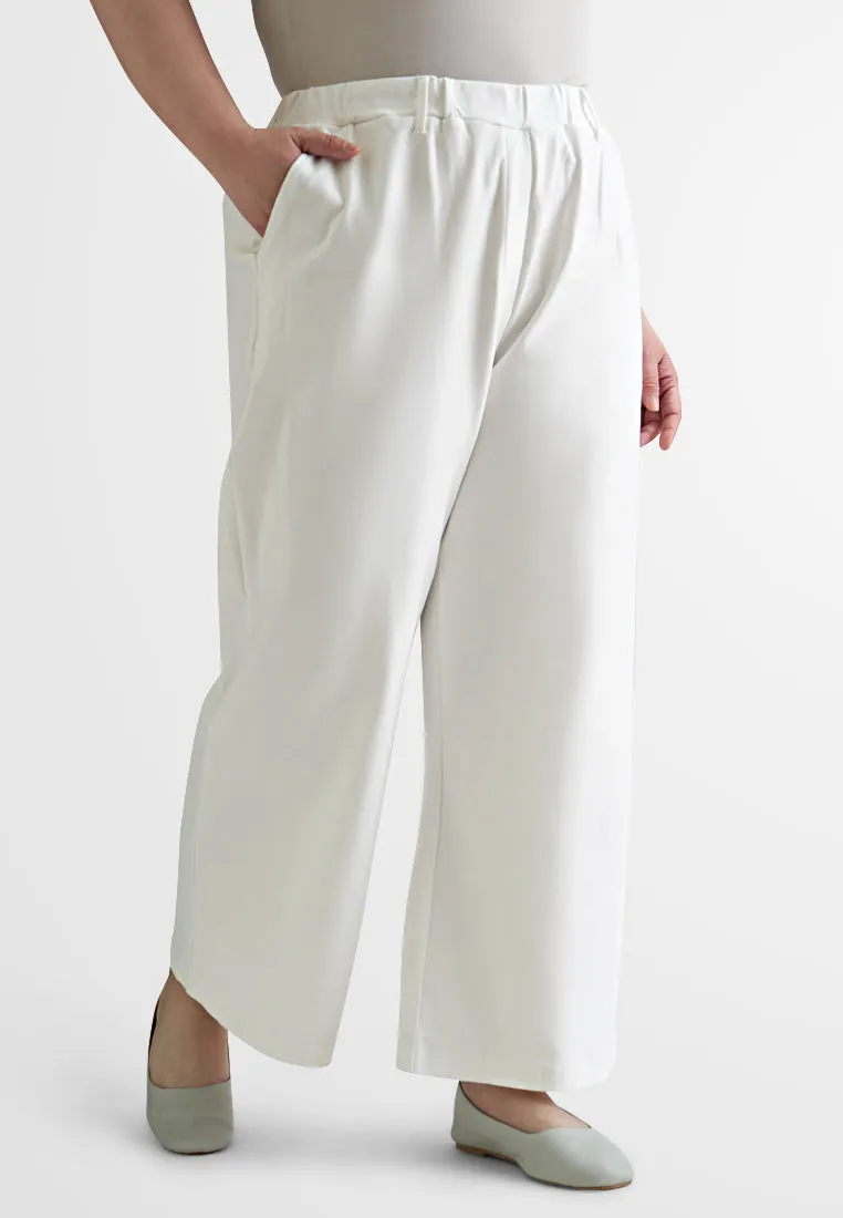 Tavie SMART Wide Leg Work Pants - White