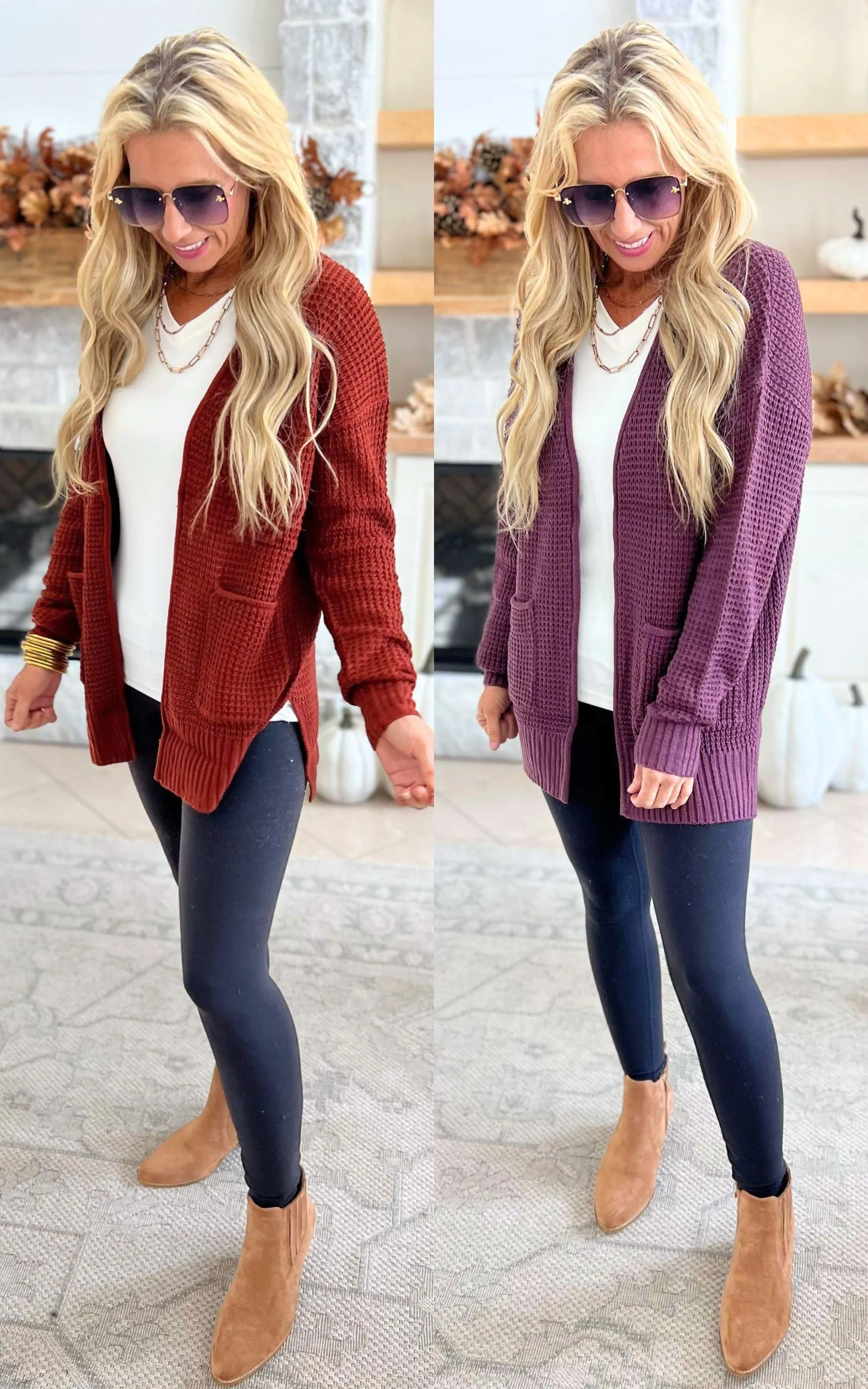 THE JESSICA Waffle Cardigan Sweater - Part 2 - Final Sale