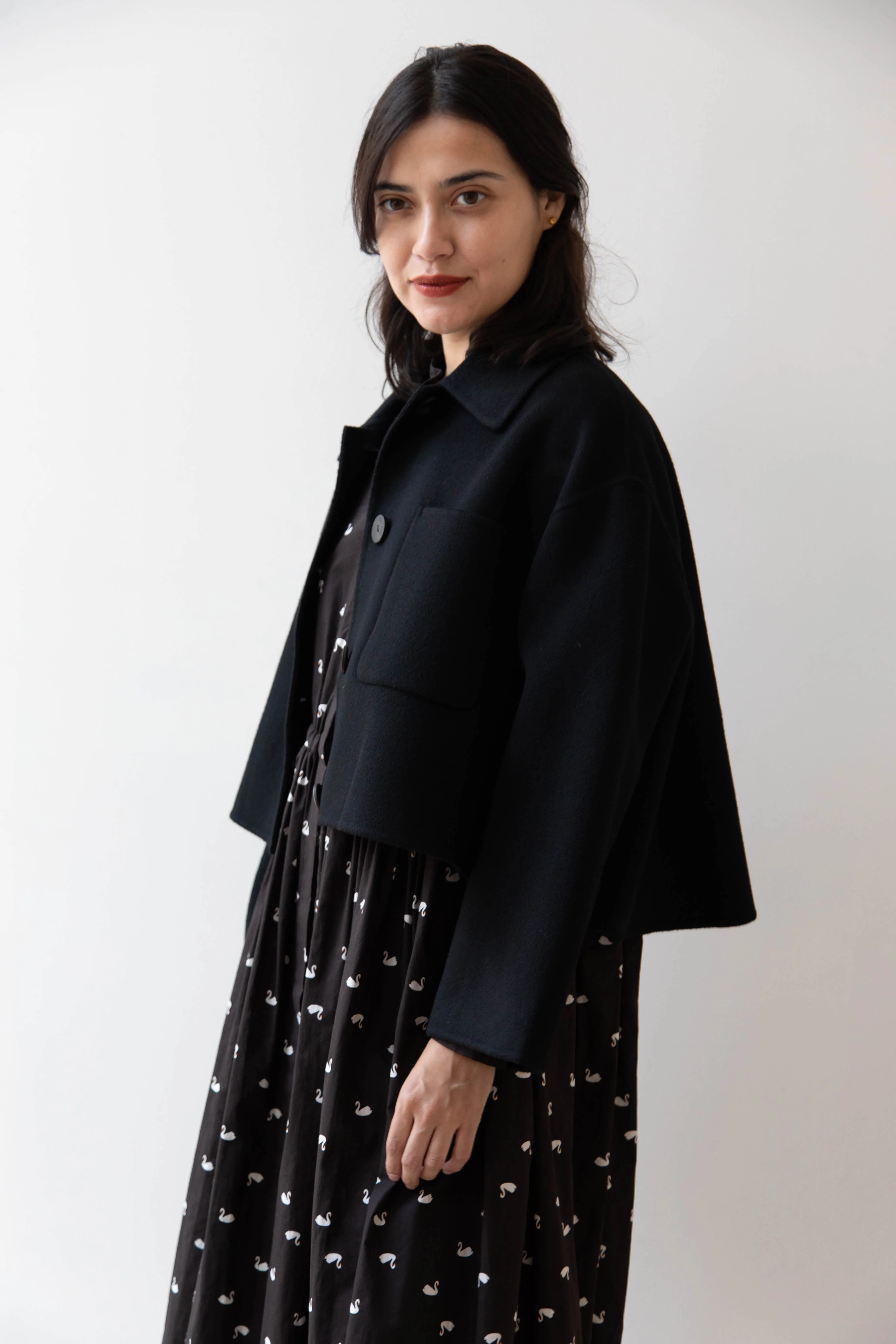 The Loom | Wool Cashmere Short Coat in Black