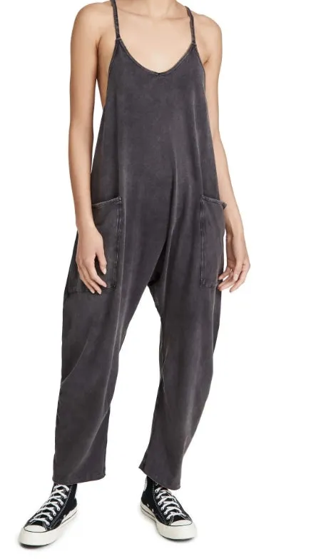 Women's Wide Leg Jumpsuit with Pockets - blackbeads