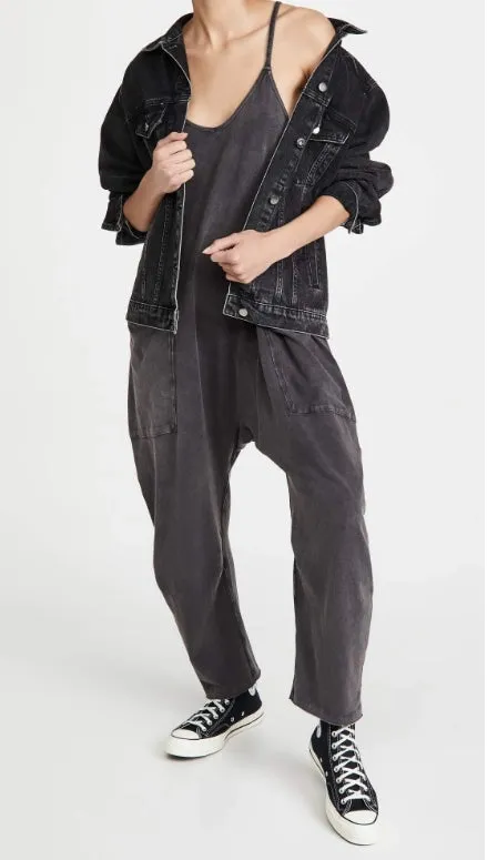 Women's Wide Leg Jumpsuit with Pockets - blackbeads